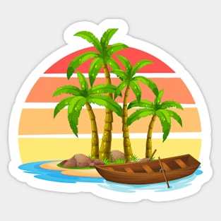 Sail boat ocean beach Sticker